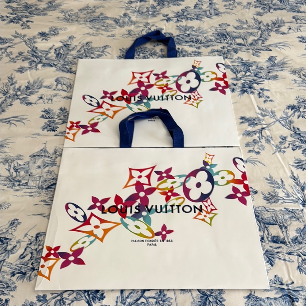 Pair (2) Rare Louis Vuitton Christmas 2020 Shopping Bags